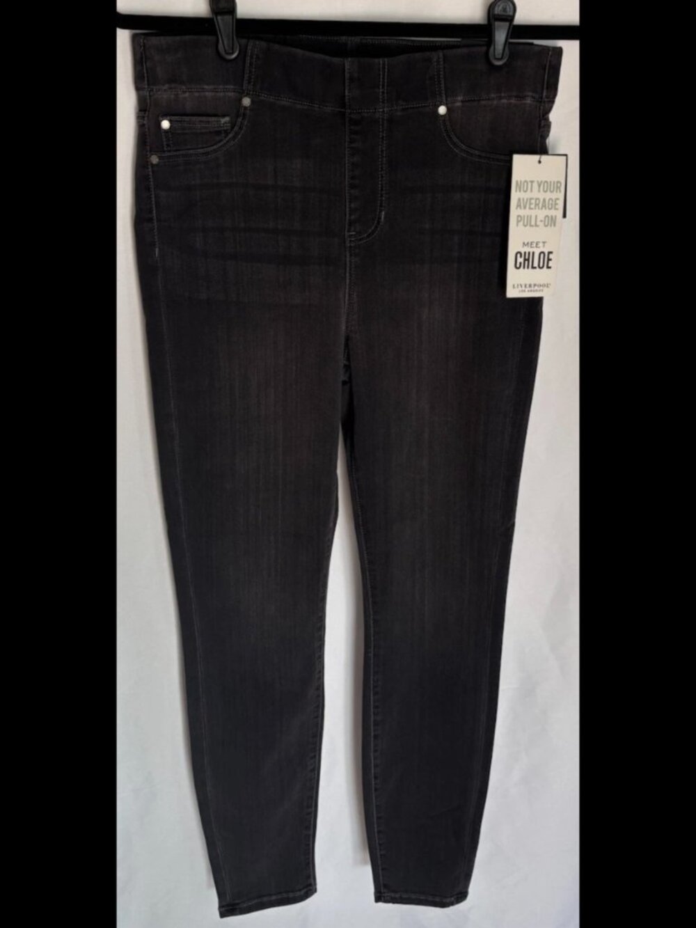 Liverpool Chloe Pull-On Skinny Ankle Jeans Black Women’s Size 28/6 NWT